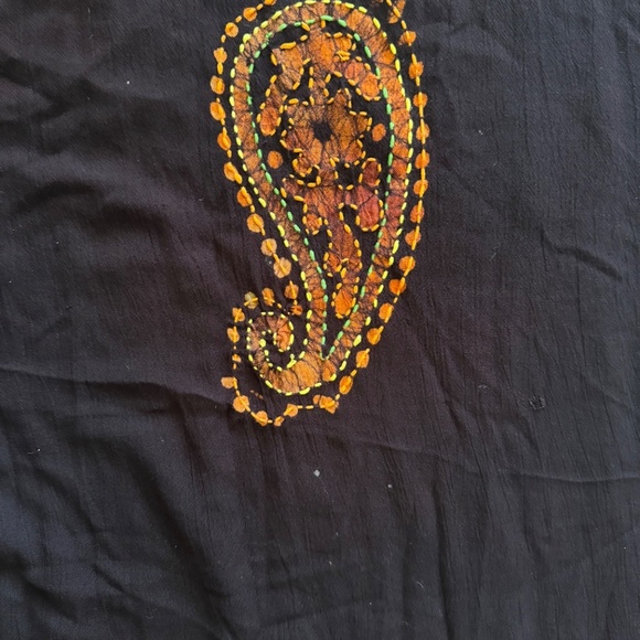 Shoreline Boho Paisley Tunic Dress L/XL – Tie Dye India Style Crochet Sleeves - Picture 5 of 10